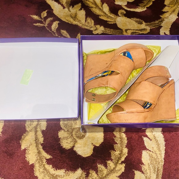 Kilterr Cognac Paris Brown Wedge Heel Madden Girl Womens - Picture 7 of 10